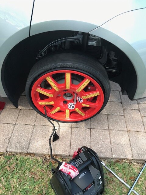 Porsche Taycan Got a flat tire on your Taycan? Here's what to do cayenne spare on Taycan.JPG