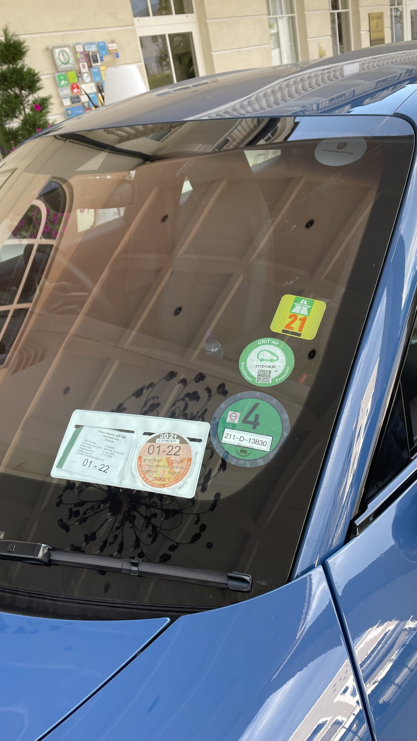 Sticker removal from windshield old vignettes road tax registration stickers  