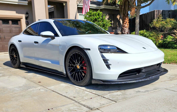 Finished the Forged Carbon Fiber Front Splitter and Side Skirts