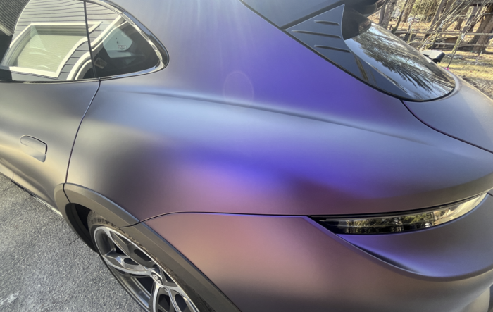 Wrapped CT4S - KPMF Matte Purple Black Iridescent Vinyl Wrap | K75565